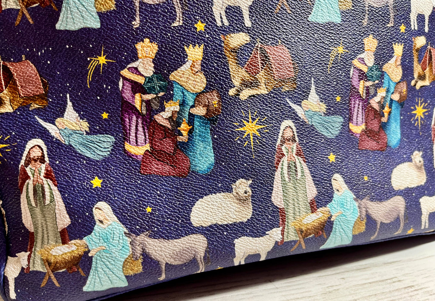 Nativity scene bag with crossbody strap included
