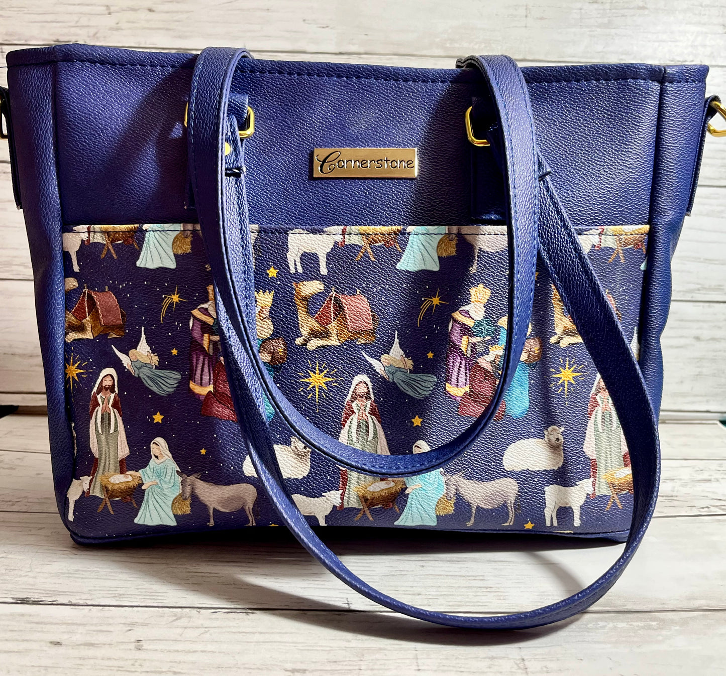 Nativity scene bag with crossbody strap included