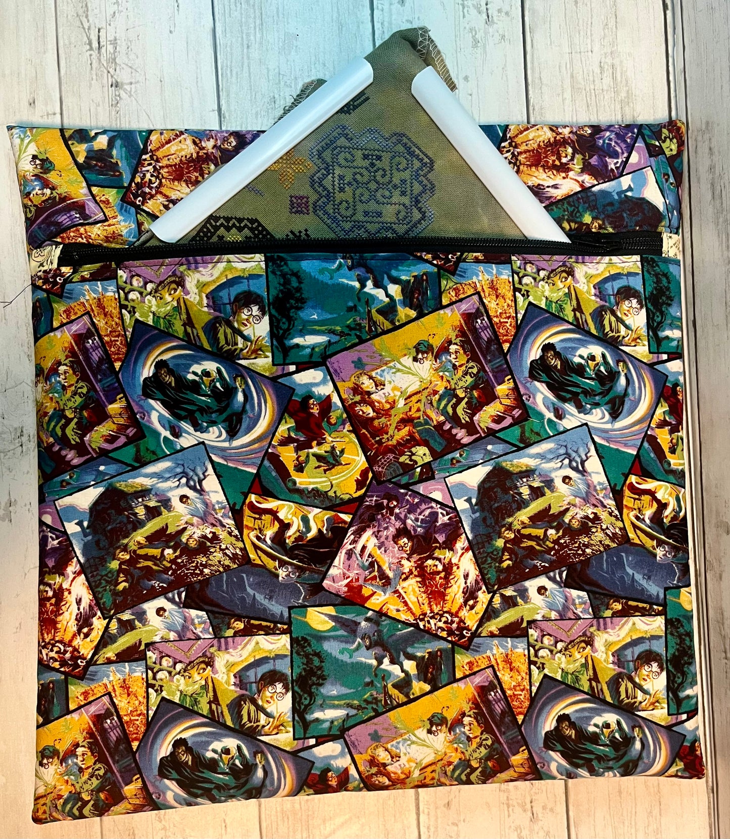 Project Bag for Cross Stitch with wizards