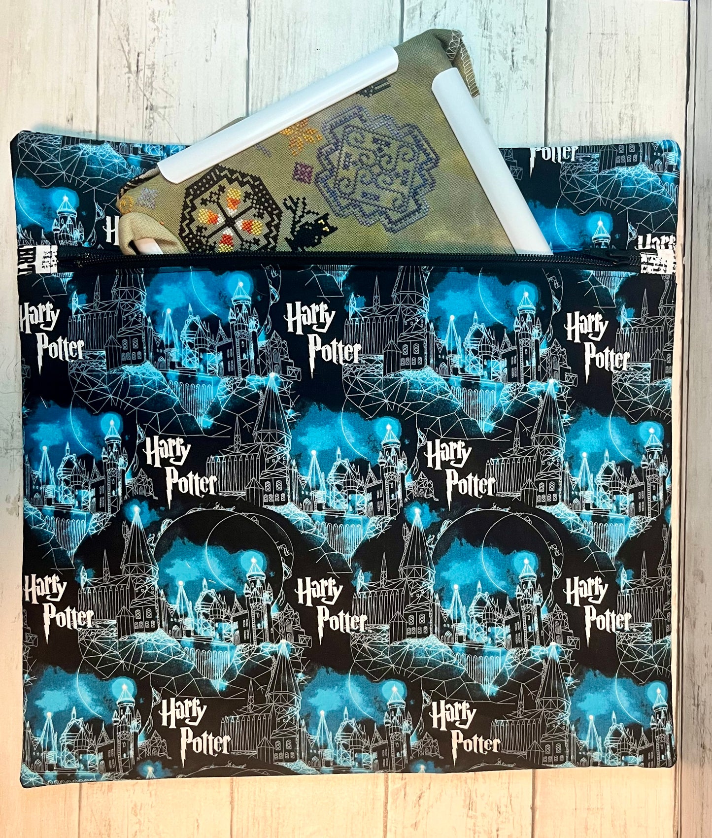Project Bag for Cross Stitch with wizards