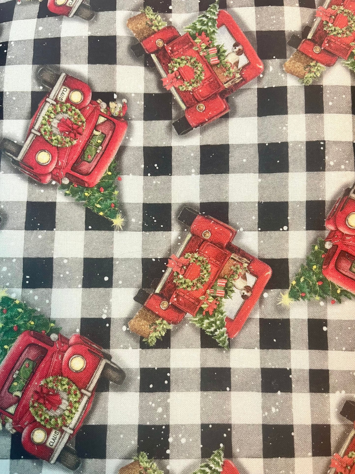Project Bag for Cross Stitch Christmas w/Red Country Trucks