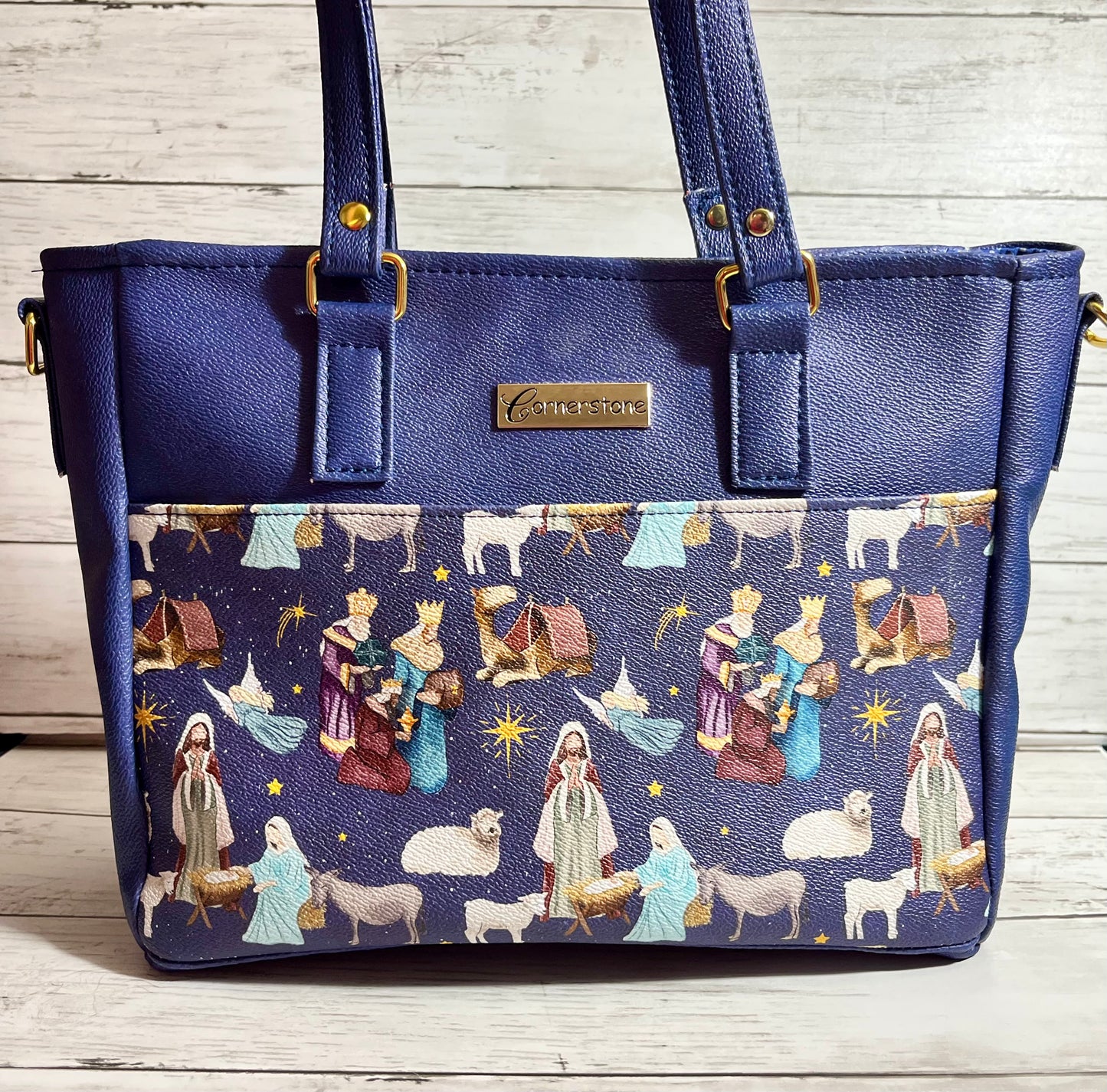 Nativity scene bag with crossbody strap included