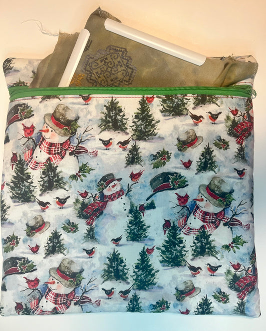 Project Bag for Cross Stitch Christmas w/Snowman