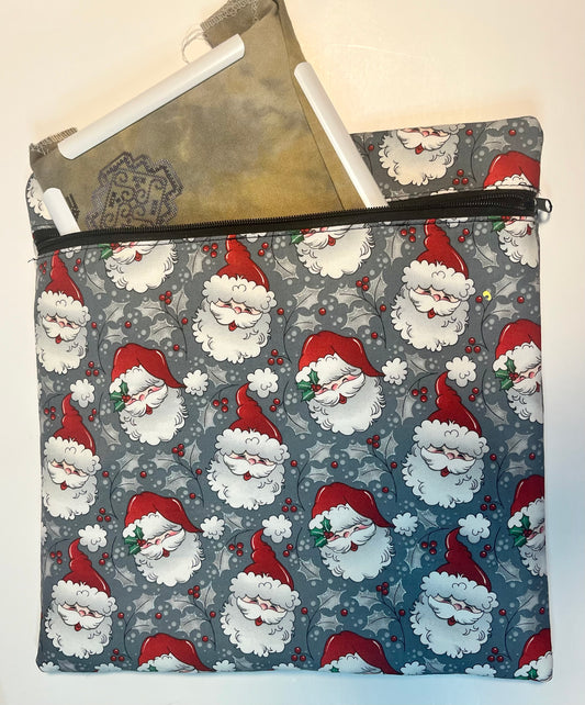 Project Bag for Cross Stitch Christmas w/Santa Claus