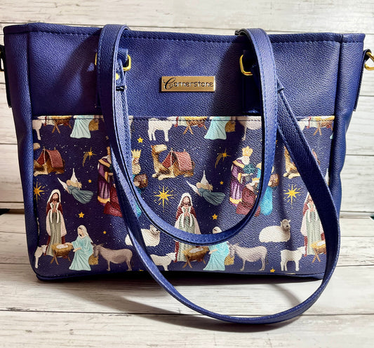 Nativity scene bag with crossbody strap included